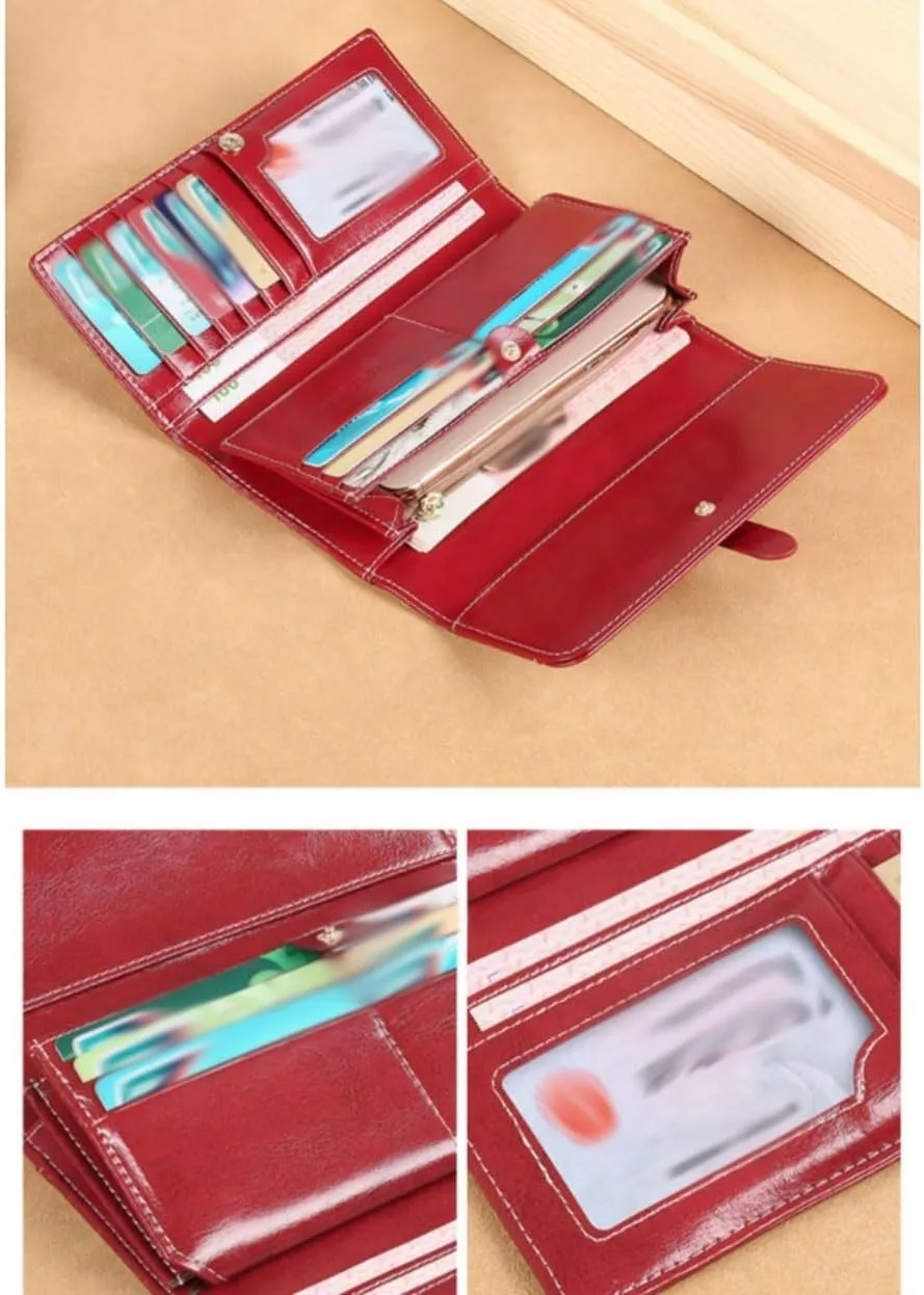 Business Card Cases Women's Purses Cowhide Wallets Blocking Wallets Money Organisers Leather Money Clips Handbags (Size : Yellow)