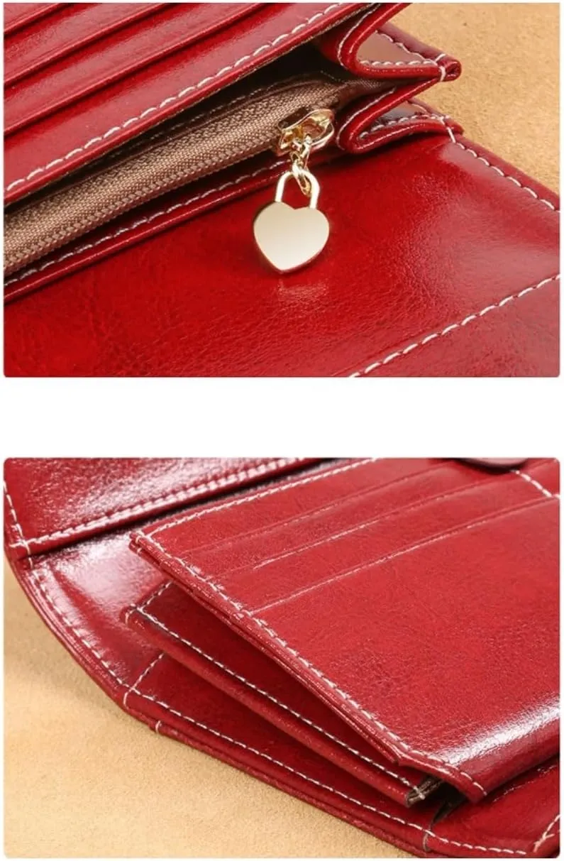 Business Card Cases Women's Purses Cowhide Wallets Blocking Wallets Money Organisers Leather Money Clips Handbags (Size : Yellow)