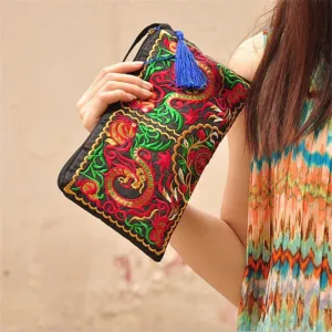 Butterfly Embroidered Clutch