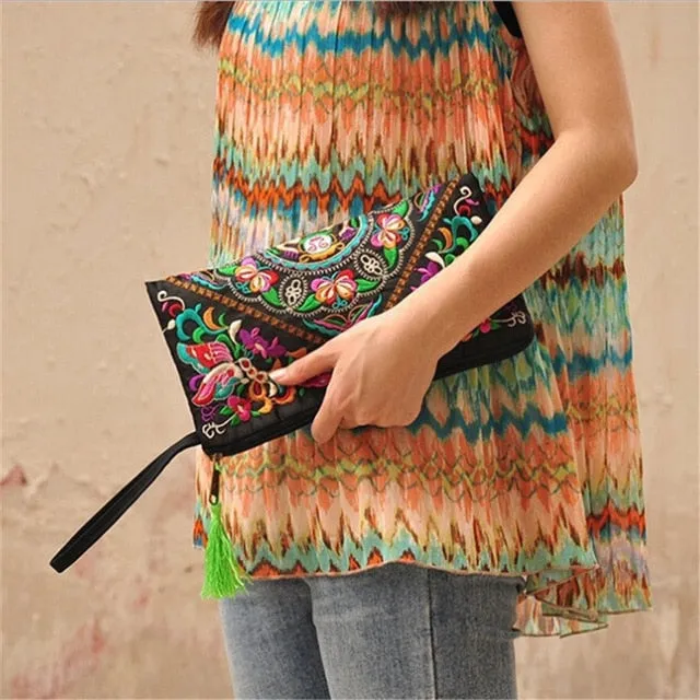 Butterfly Embroidered Clutch
