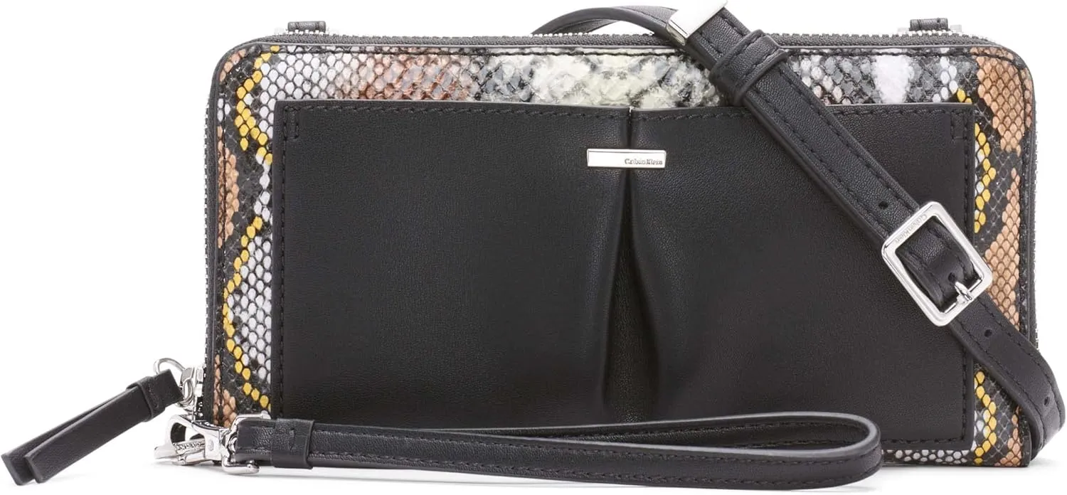 Calvin Klein Nickel Organizational Wallet on a String Crossbody