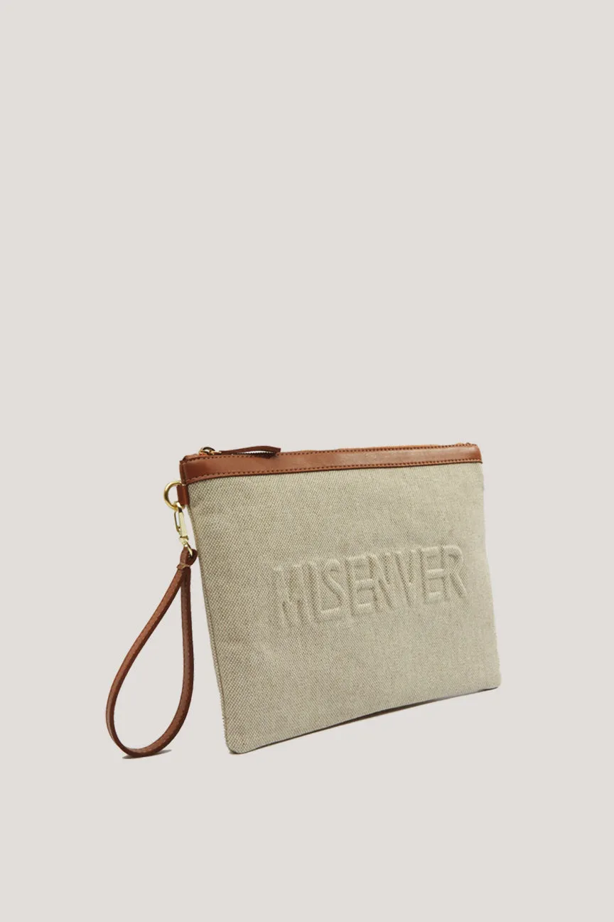 Canvas Embossed Clutch