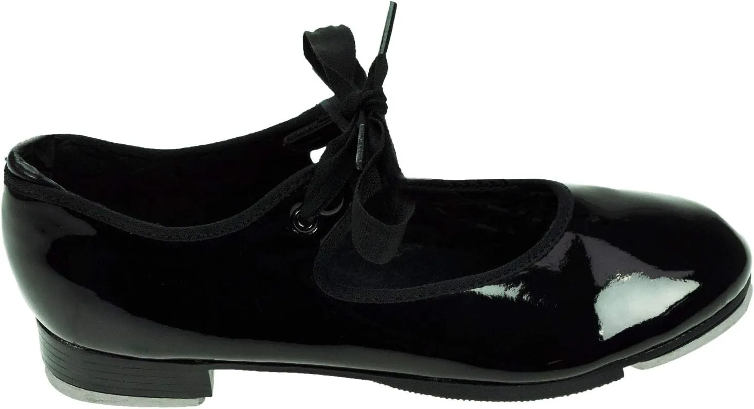 Capezio Shuffle Tap Shoes, Girl's 9.5 Medium, Black Patent
