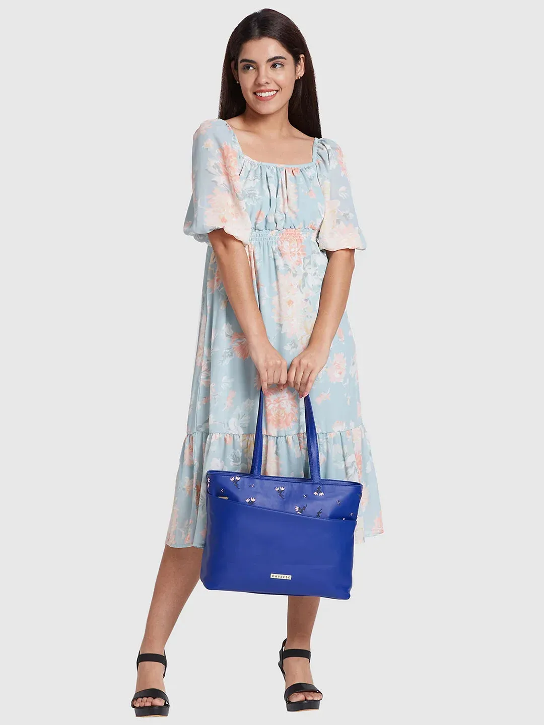 Caprese Adah Large Blue Tote Bag