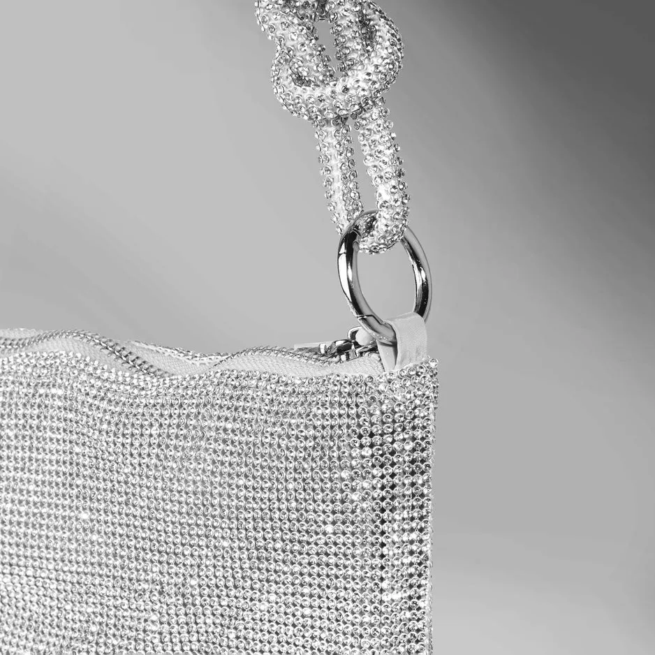 Caprese Behold Silver Clutch