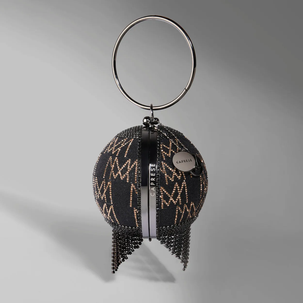 Caprese Enchant Black Gold Clutch