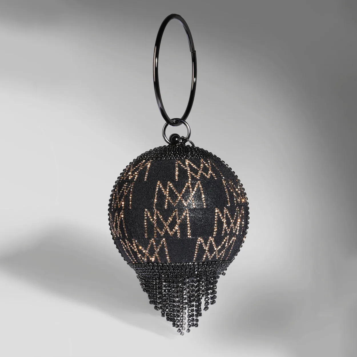 Caprese Enchant Black Gold Clutch
