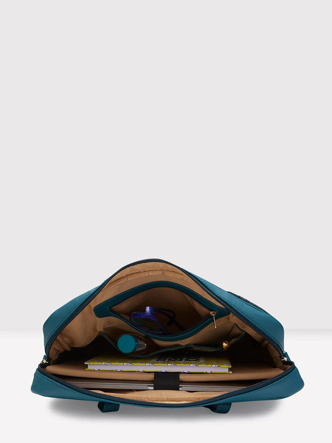 Caprese Tresna Embroidery Large Green Laptop Tote