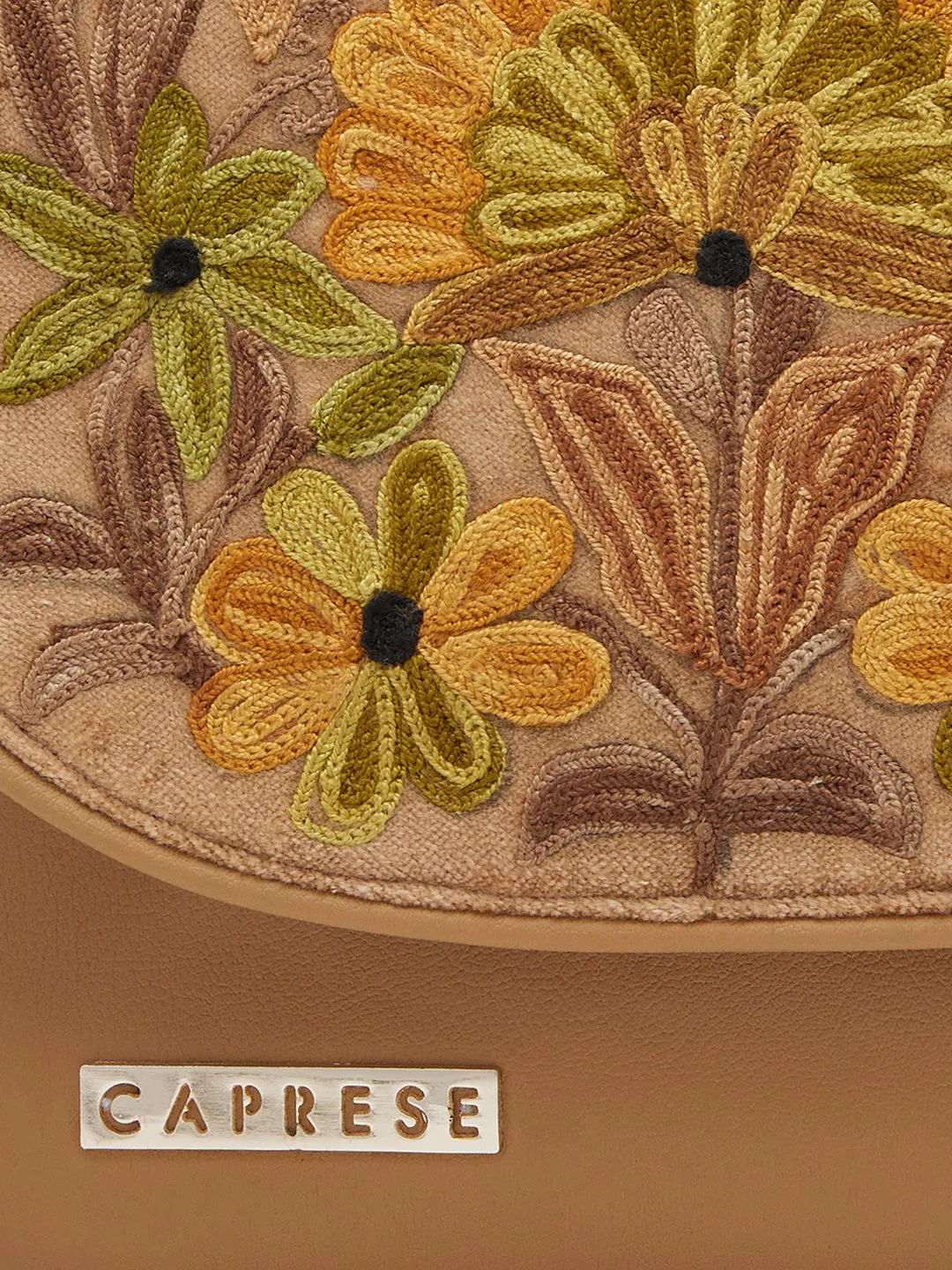 Caprese Tresna Large Embroidery Fawn Sling Bag