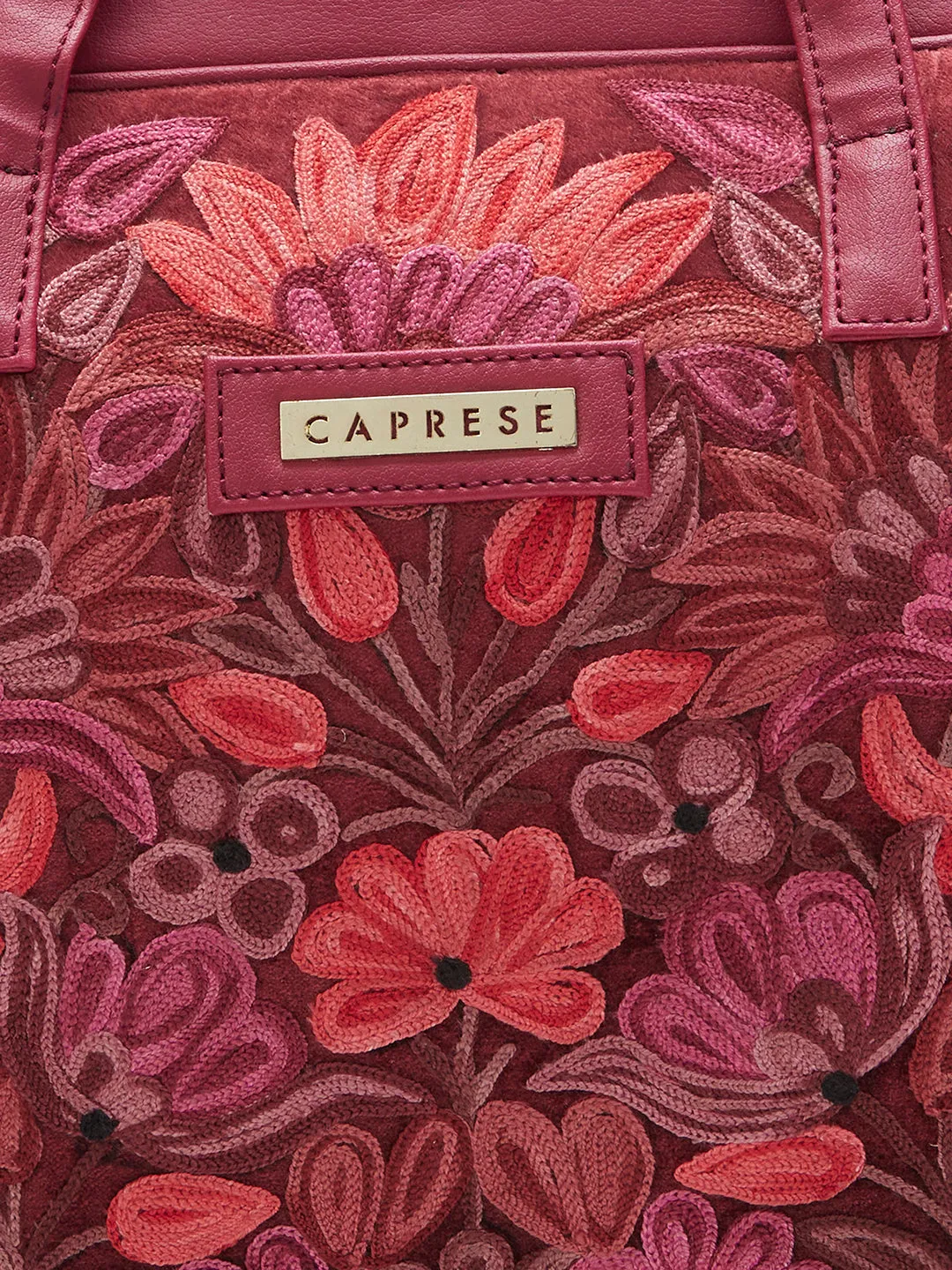 Caprese Tresna Large Maroon Laptop Tote Bag
