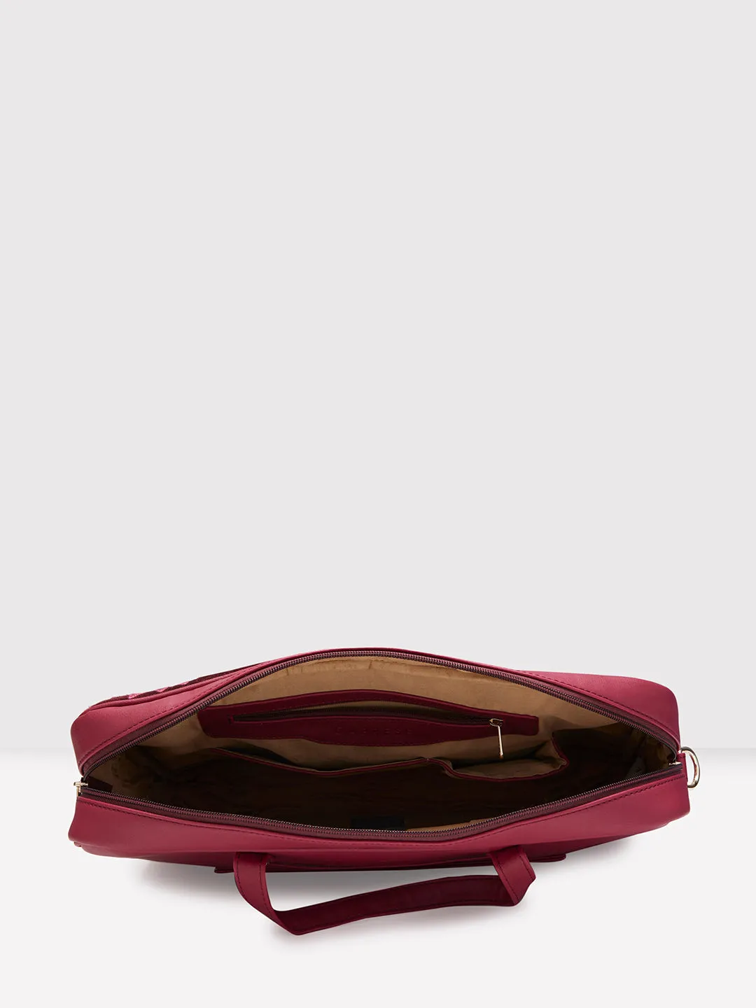 Caprese Tresna Large Maroon Laptop Tote Bag