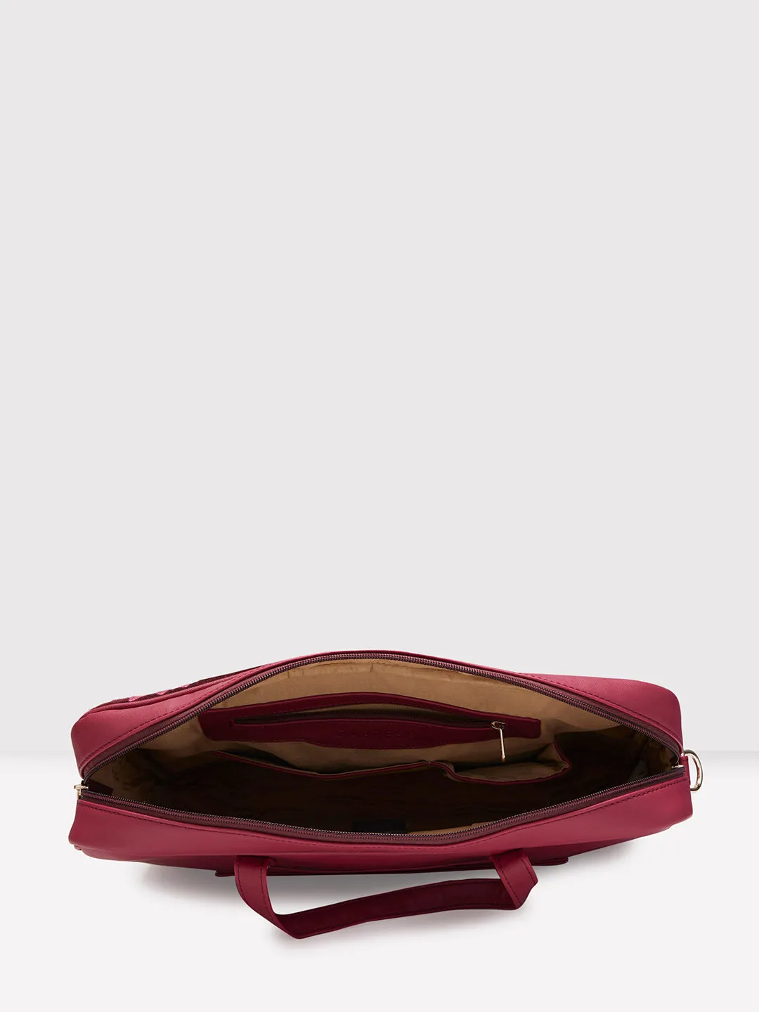 Caprese Tresna Large Maroon Laptop Tote Bag