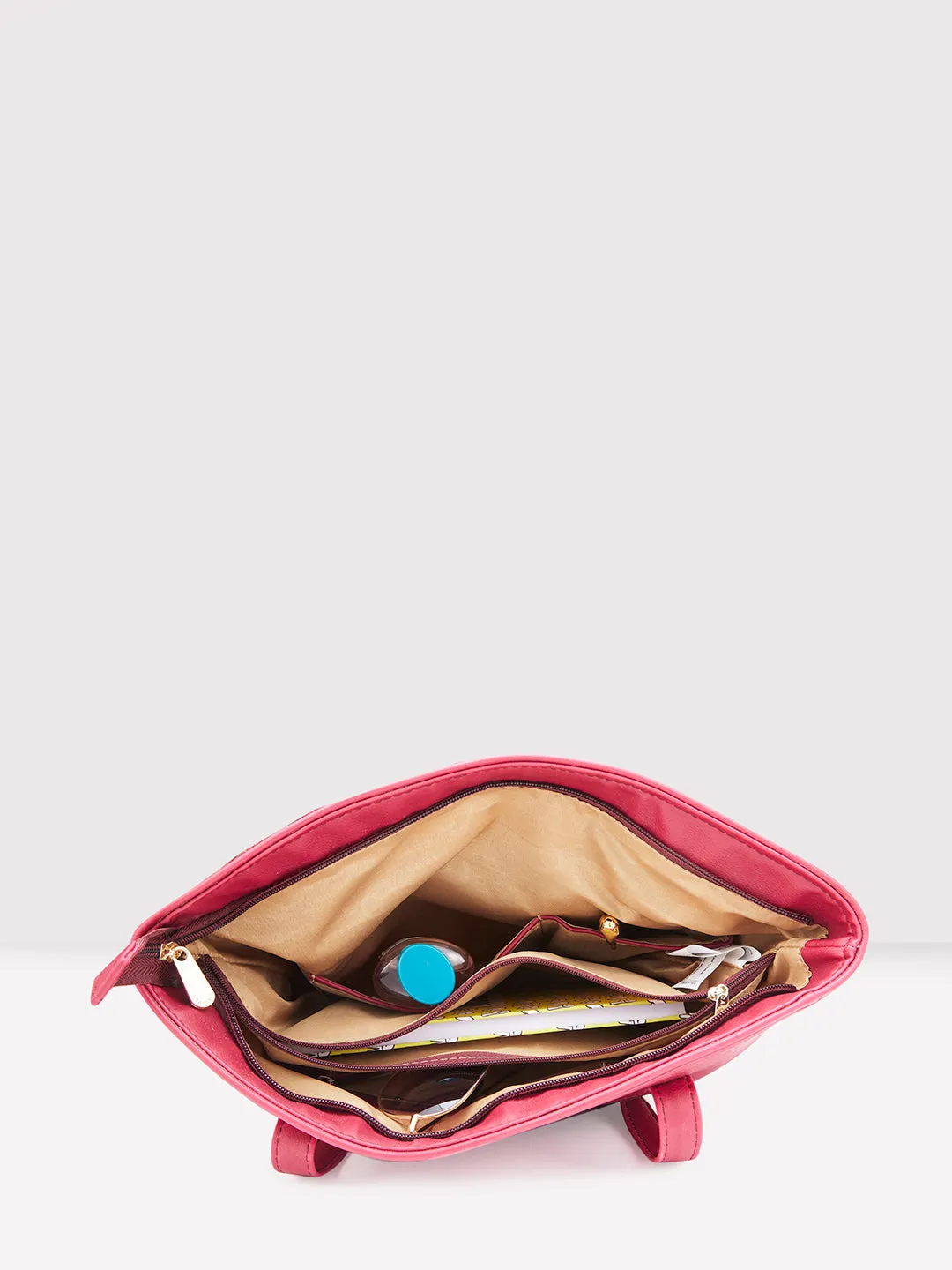 Caprese Tresna Medium Maroon Tote Bag