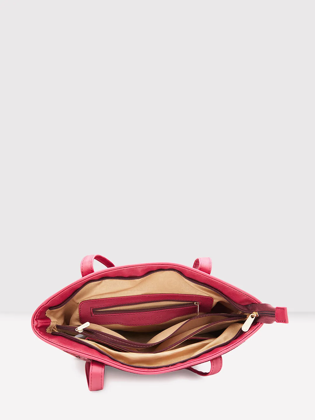 Caprese Tresna Medium Maroon Tote Bag