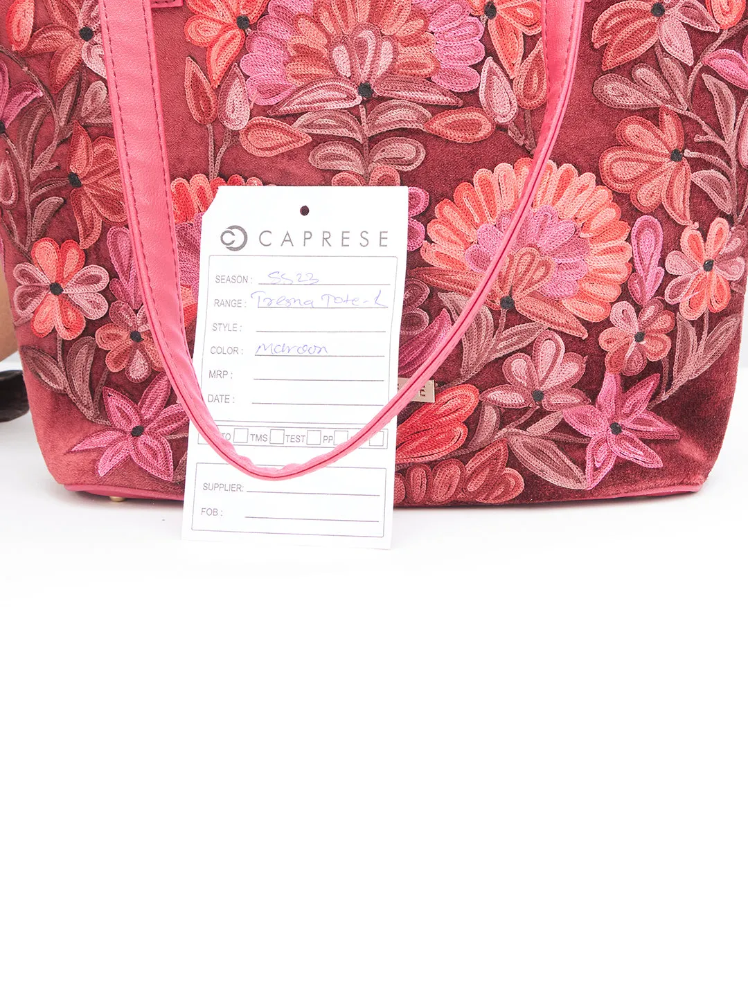 Caprese Tresna Medium Maroon Tote Bag