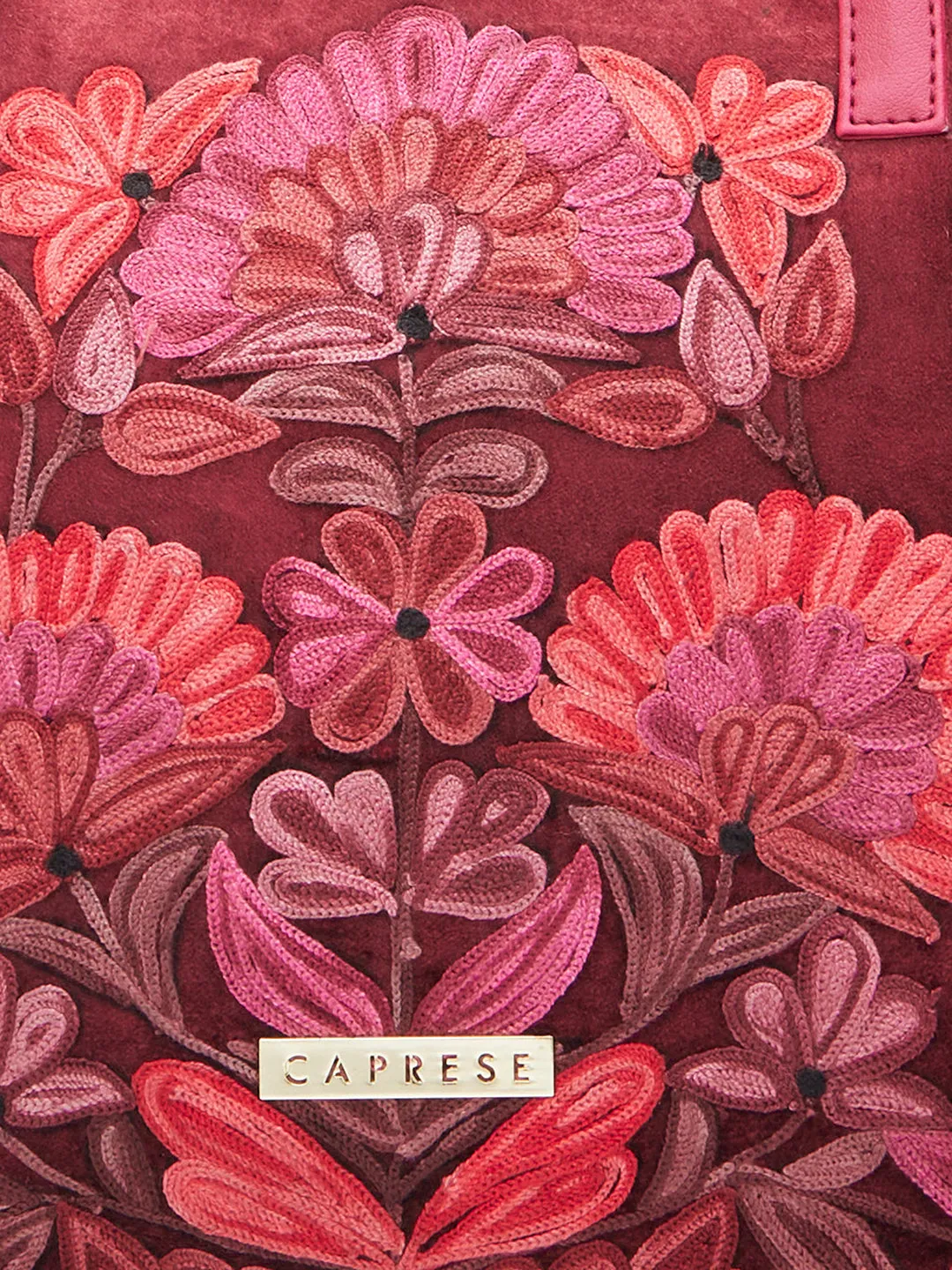 Caprese Tresna Medium Maroon Tote Bag