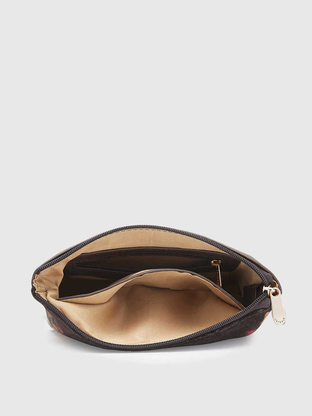 Caprese Tresna Small Embroidery Brown Sling Bag