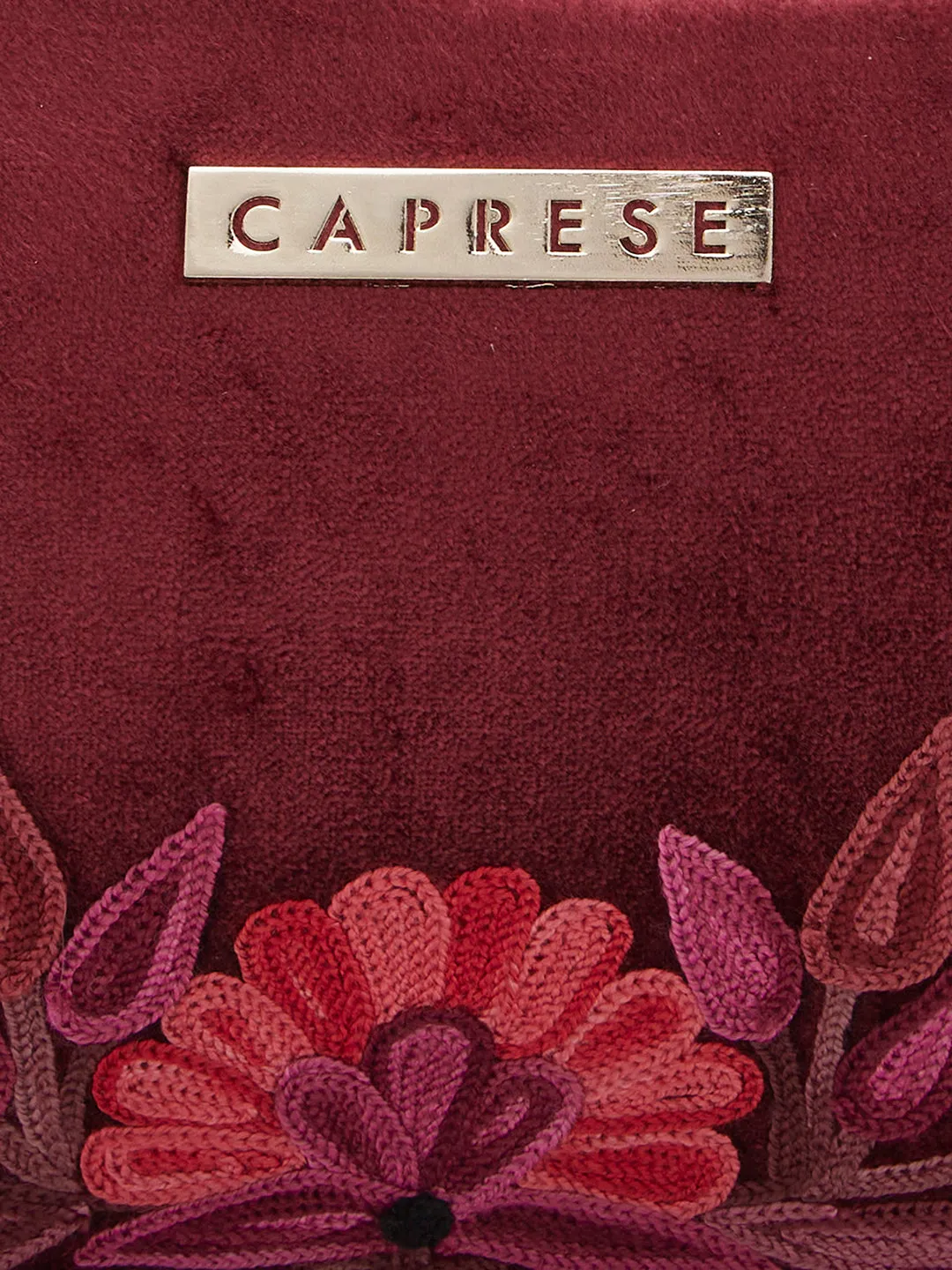 Caprese Tresna Small Maroon Sling Bag