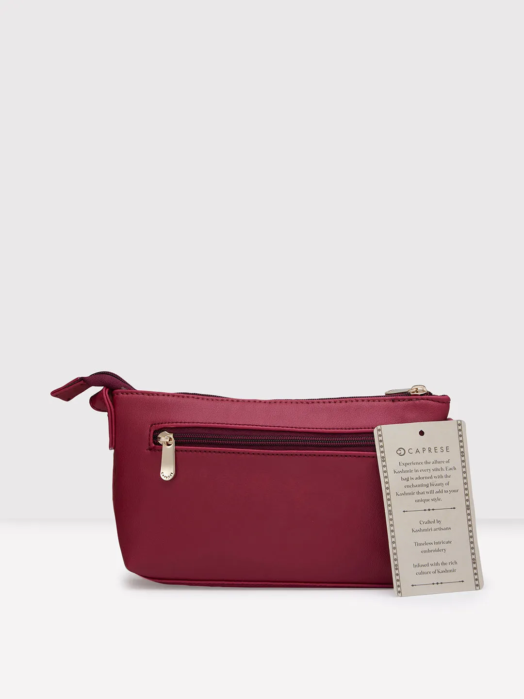 Caprese Tresna Small Maroon Sling Bag