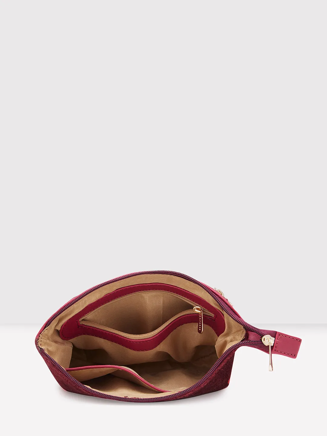 Caprese Tresna Small Maroon Sling Bag