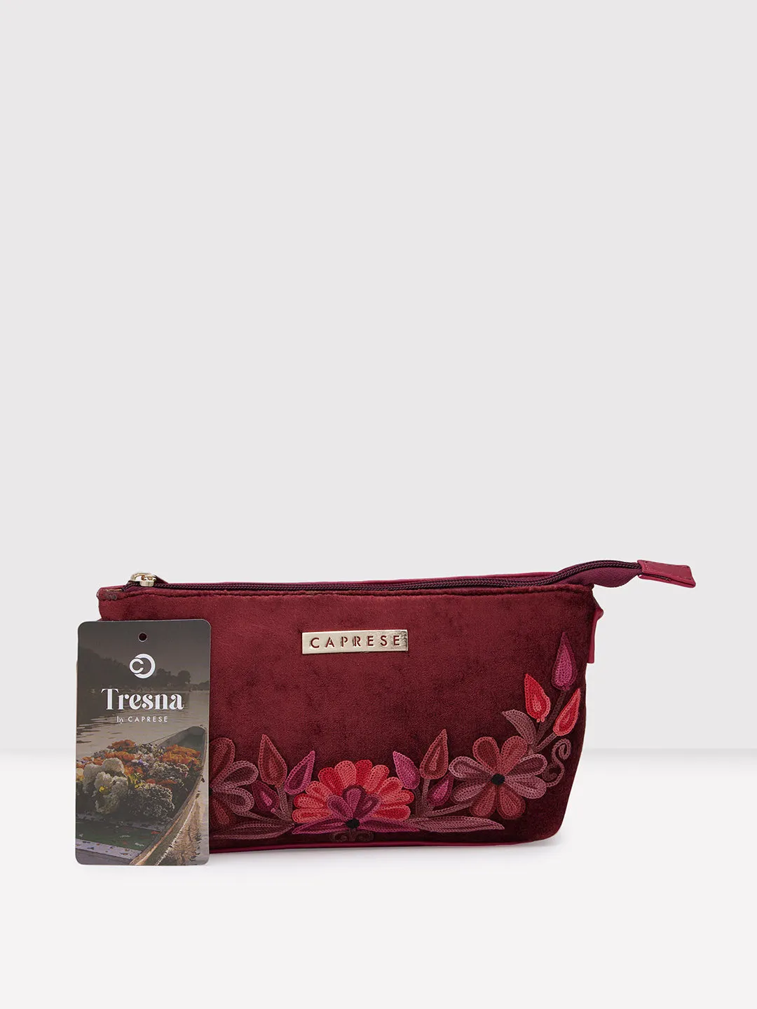 Caprese Tresna Small Maroon Sling Bag