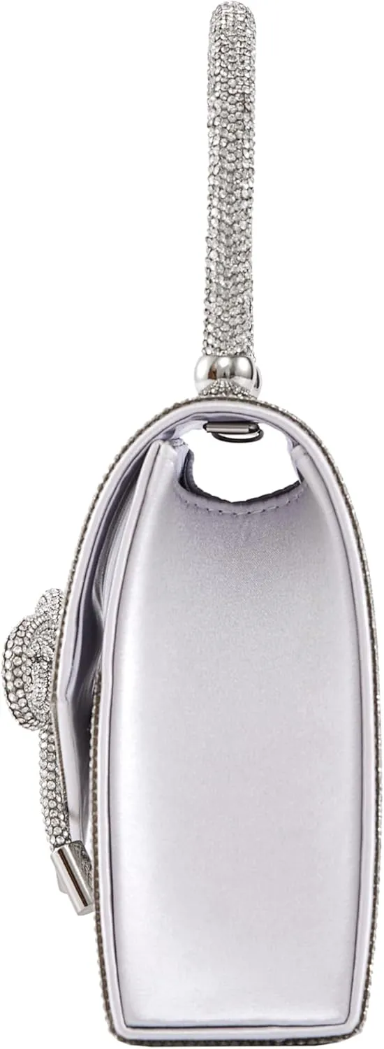 CELINA Rhinestone Covered Bow Detail Evening Clutch Bag