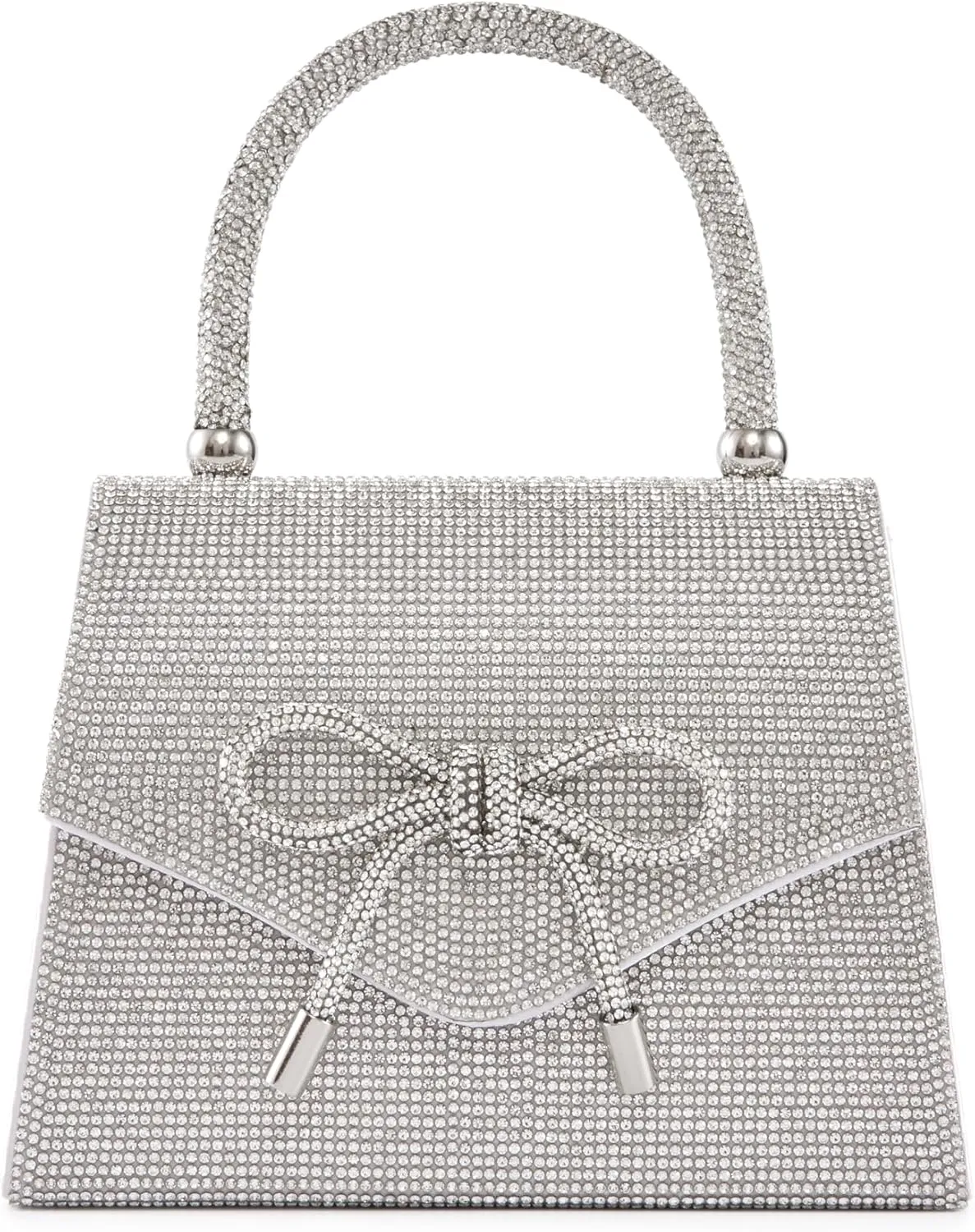 CELINA Rhinestone Covered Bow Detail Evening Clutch Bag