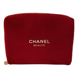Chanel burgundy velvet travel bag