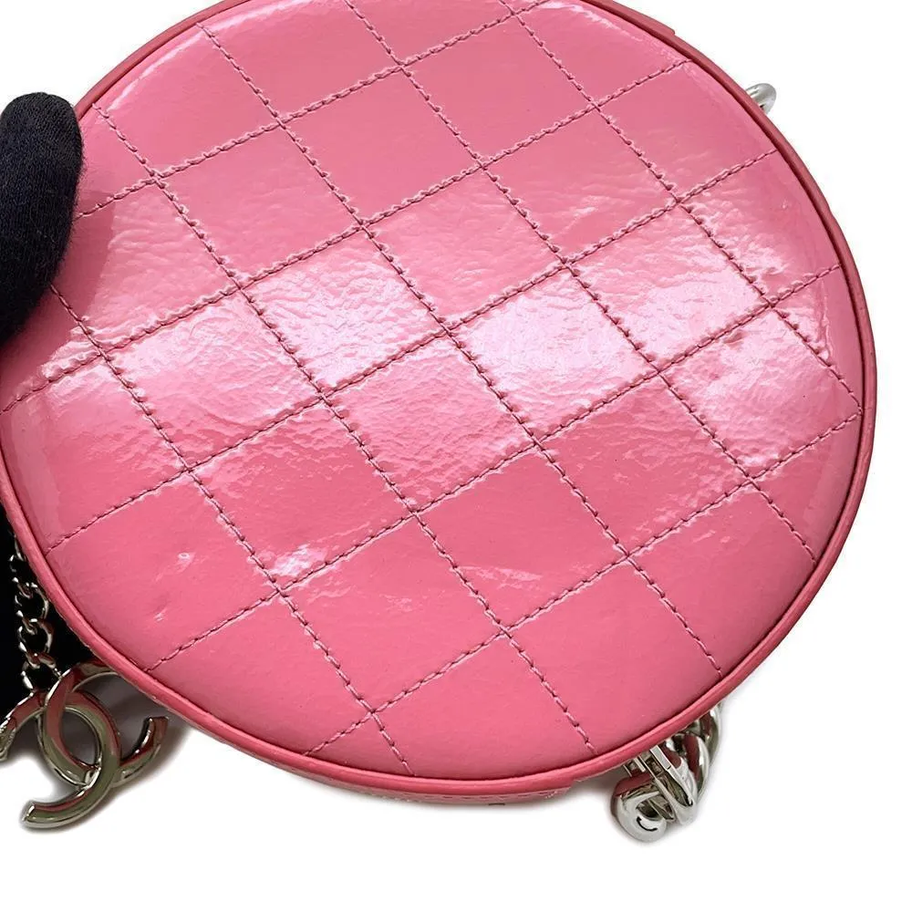 CHANEL Round As Earth ChainShoulder Bag PinkA91946 Patent Leather