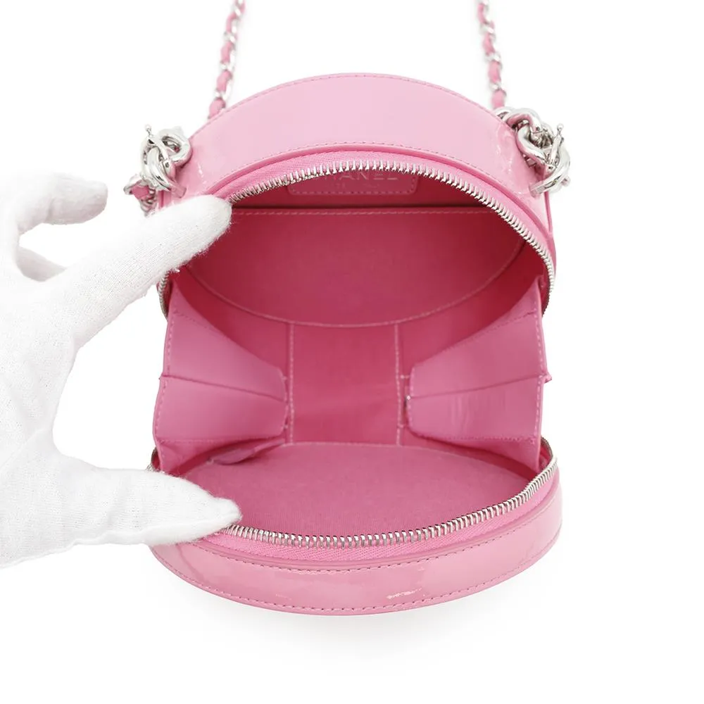 CHANEL Round As Earth ChainShoulder Bag PinkA91946 Patent Leather