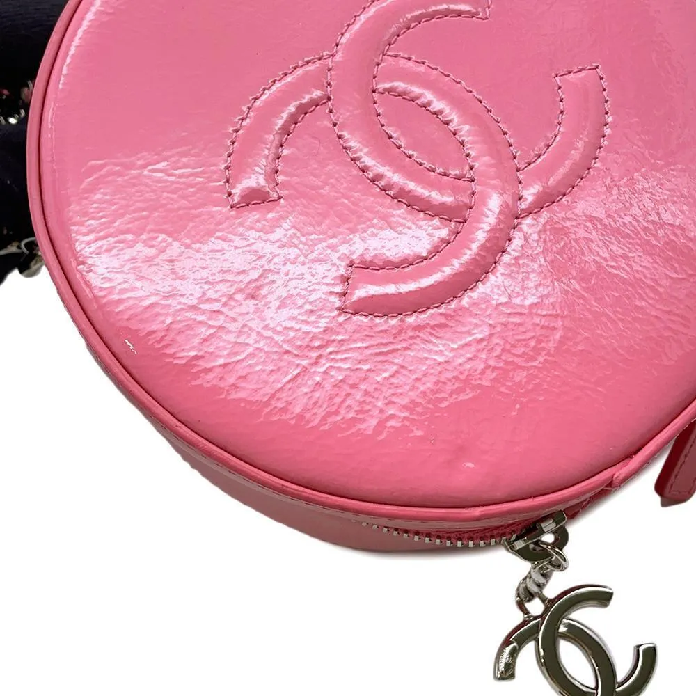 CHANEL Round As Earth ChainShoulder Bag PinkA91946 Patent Leather