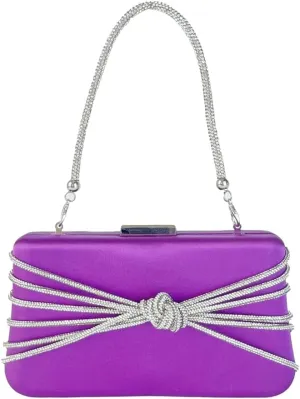 Chic Rhinestone Chain Knot Clutch - Stylish Evening Handbag for Women, Crossbody Party & Wedding Purse