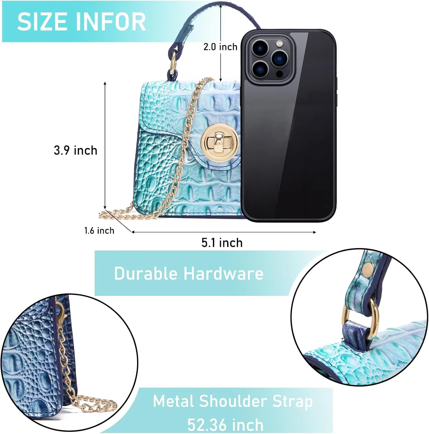 Chic Women Crocodile Leather bags Mini Top-Handle Clutch Compact Evening Bag Stylish Accessory for Essentials