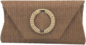 Chic Woven Clutch Handbags for Women Summer Straw Evening Envelope Bag Designer Boho Purse for Beach,Party