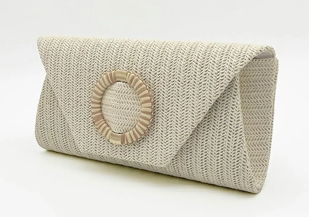 Chic Woven Clutch Handbags for Women Summer Straw Evening Envelope Bag Designer Boho Purse for Beach,Party