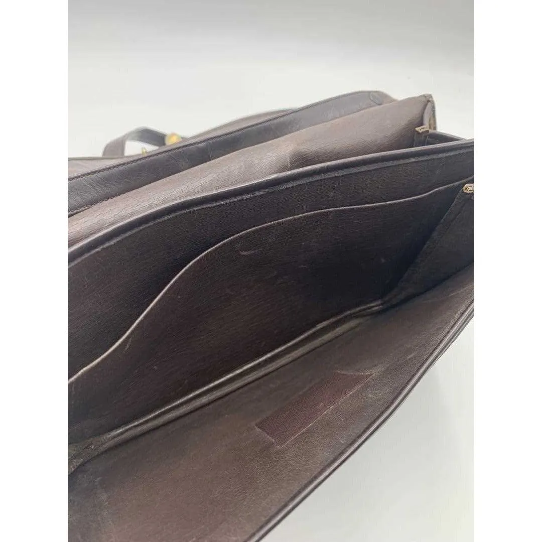 Christian Dior brown trotter print leather two-way purse