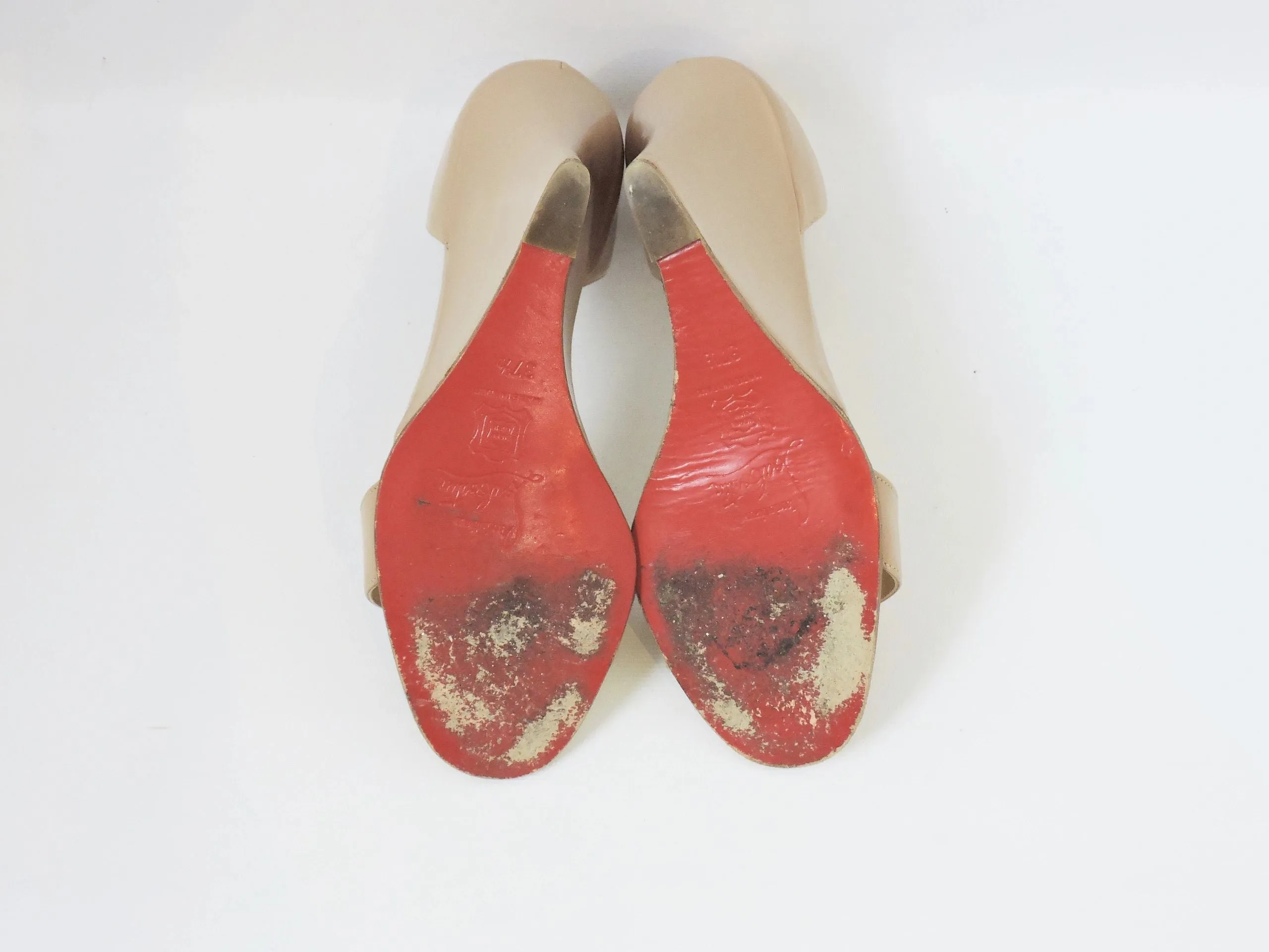 Christian Louboutin Patent Leather Wedge Size 37.5 It (7.5 Us)