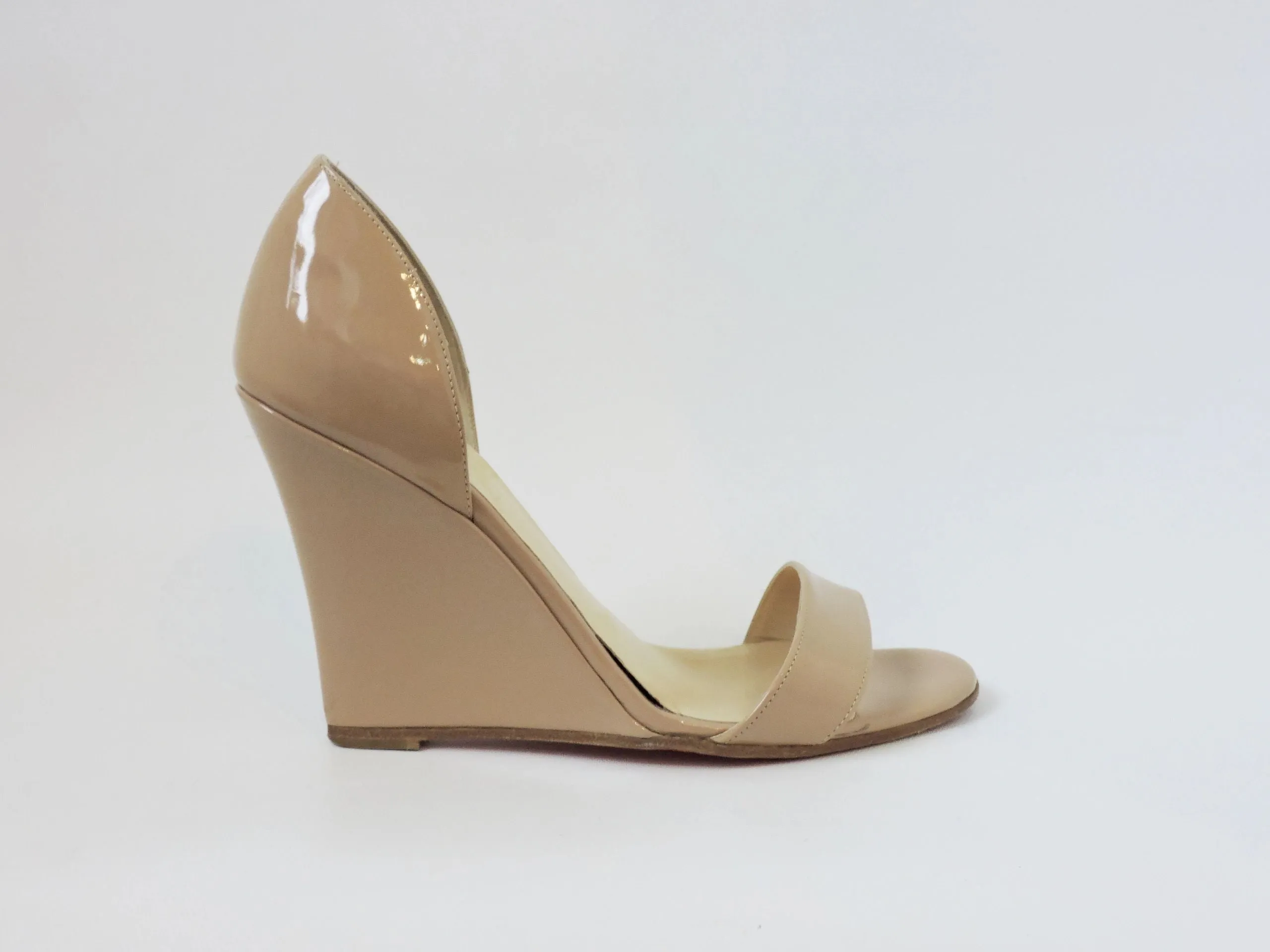 Christian Louboutin Patent Leather Wedge Size 37.5 It (7.5 Us)