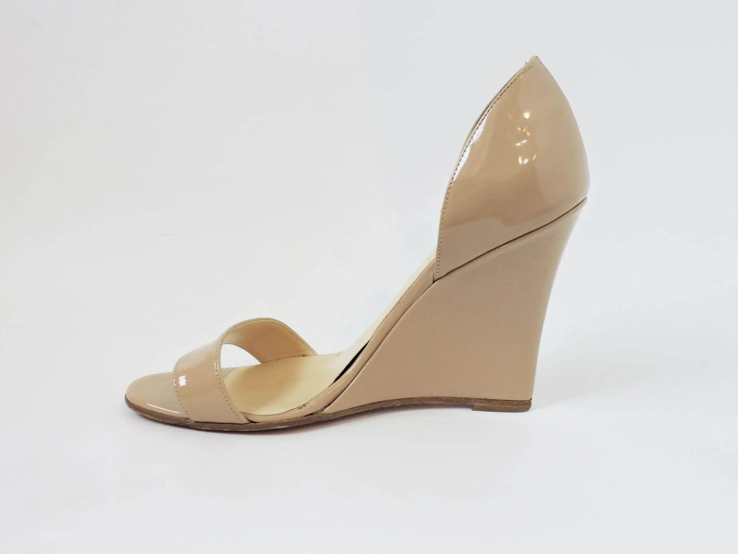 Christian Louboutin Patent Leather Wedge Size 37.5 It (7.5 Us)