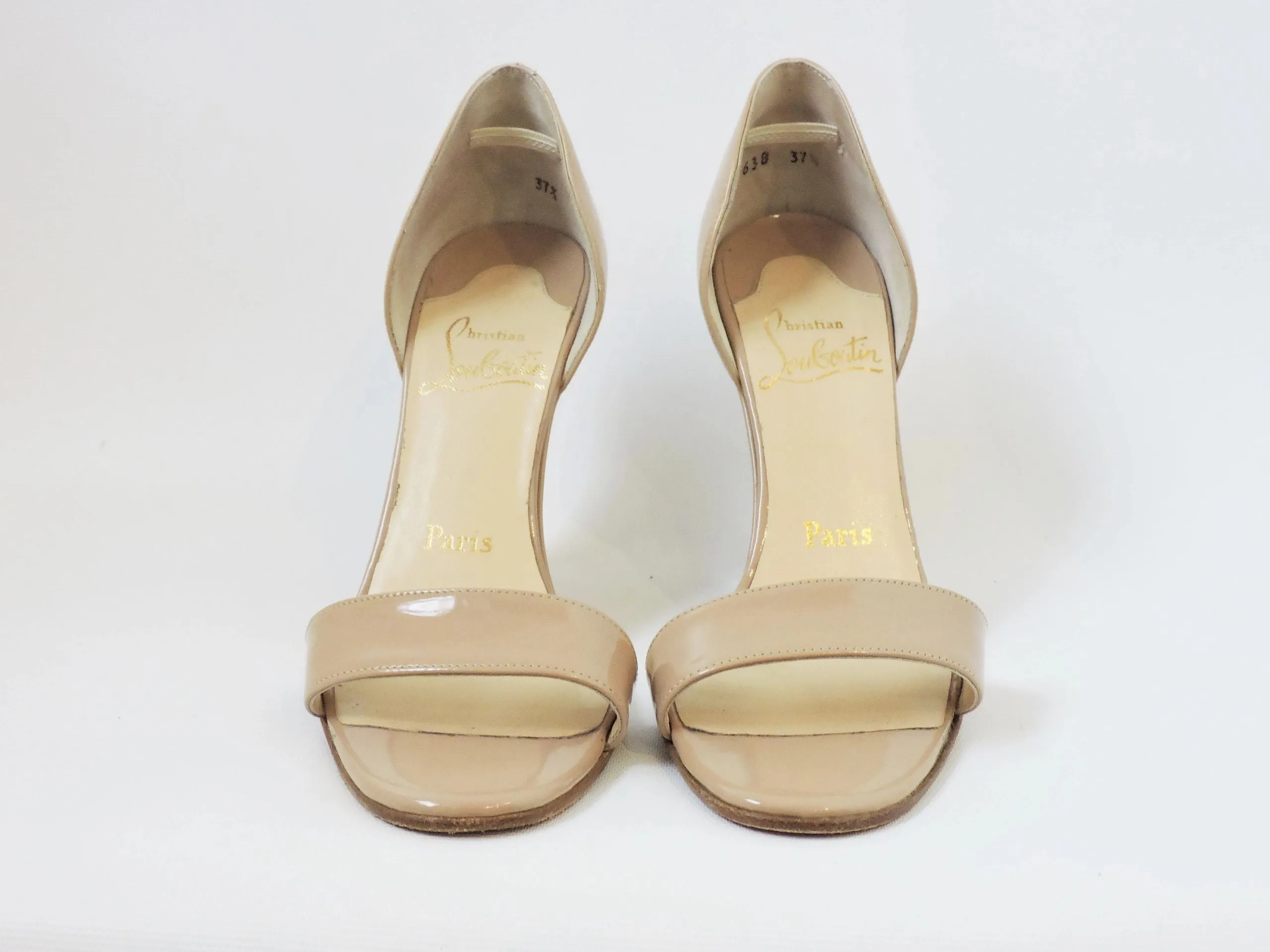 Christian Louboutin Patent Leather Wedge Size 37.5 It (7.5 Us)