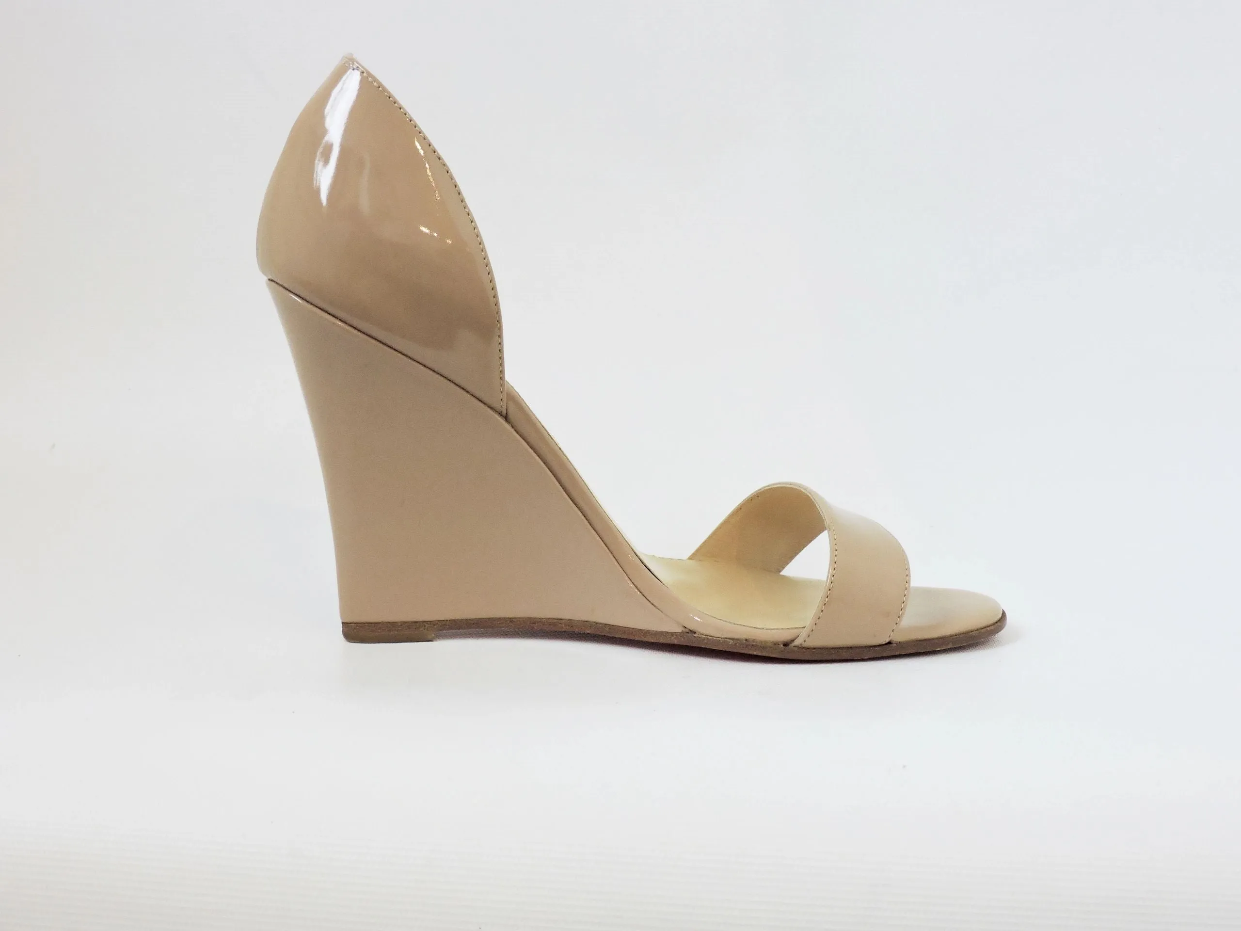 Christian Louboutin Patent Leather Wedge Size 37.5 It (7.5 Us)