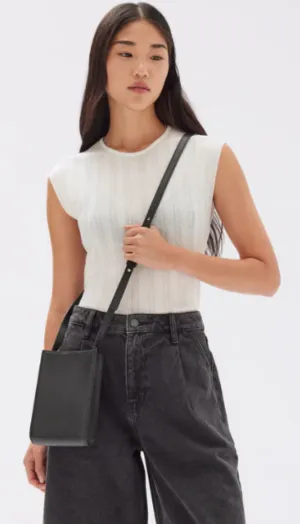 Clara Crossbody Leather Bag Black