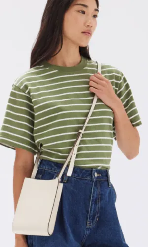 Clara Crossbody Leather Bag Cream
