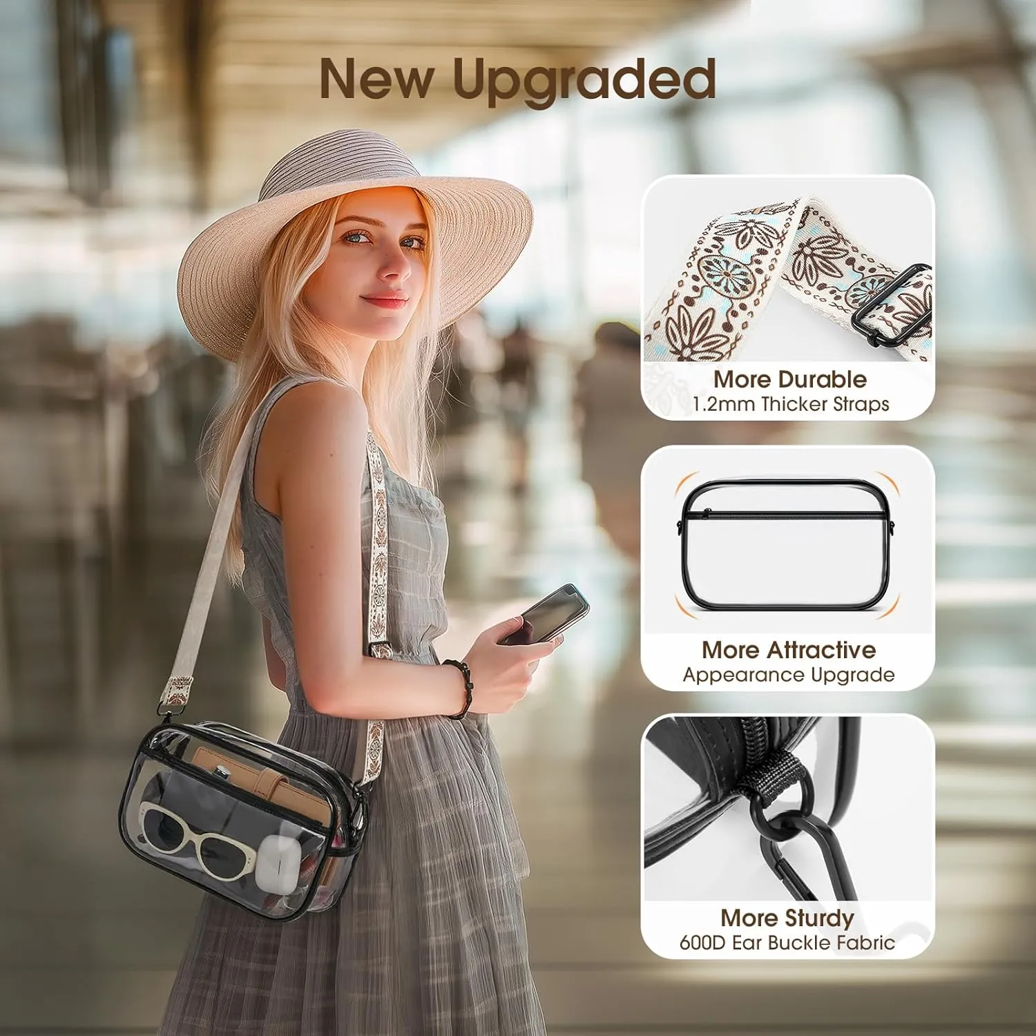 Clear Bag For Stadium Events, Clear Purse Stadium Crossbody Bag