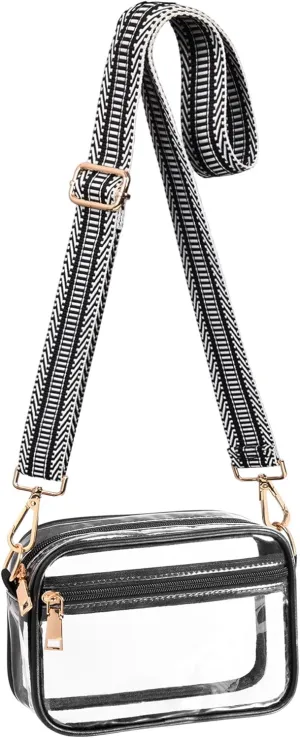 Clear Crossbody Bag Stadium Approved, Clear Purses for Women, Small Clear Stadium Bag for Concerts Sports Events
