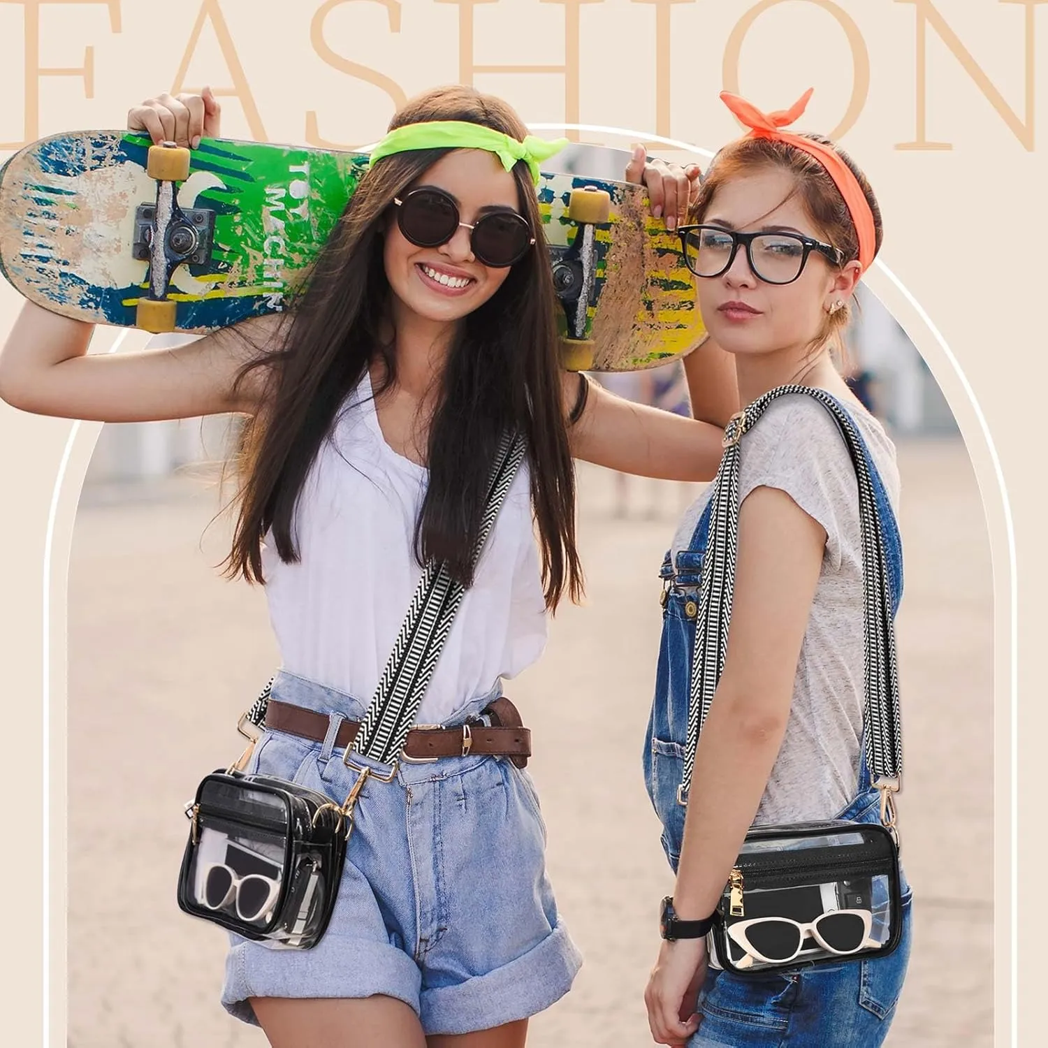 Clear Crossbody Bag Stadium Approved, Clear Purses for Women, Small Clear Stadium Bag for Concerts Sports Events