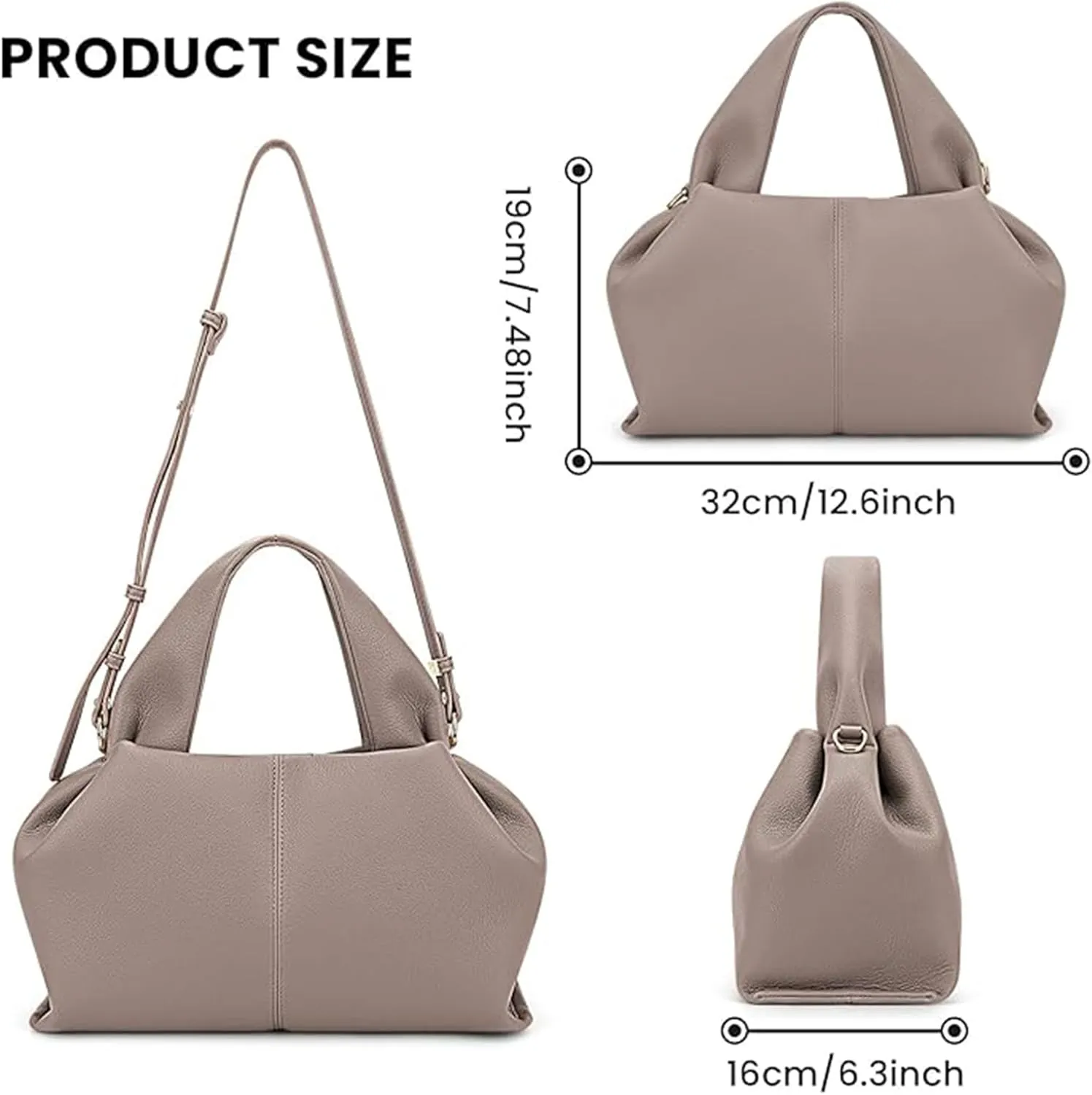 Cloud Pouch Bag Dumpling Clutch Purse Shoulder Handbags Designer Tote Satchel Retro Crossbody Bag with Removable Strap