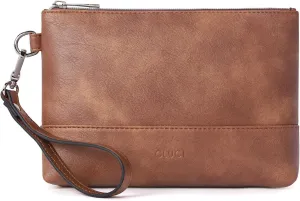 CLUCI Wristlet Wallet for Women Large Capacity Leather Clutch Purse Slim Ladies Travel Credit Card Holder Phone Organizer