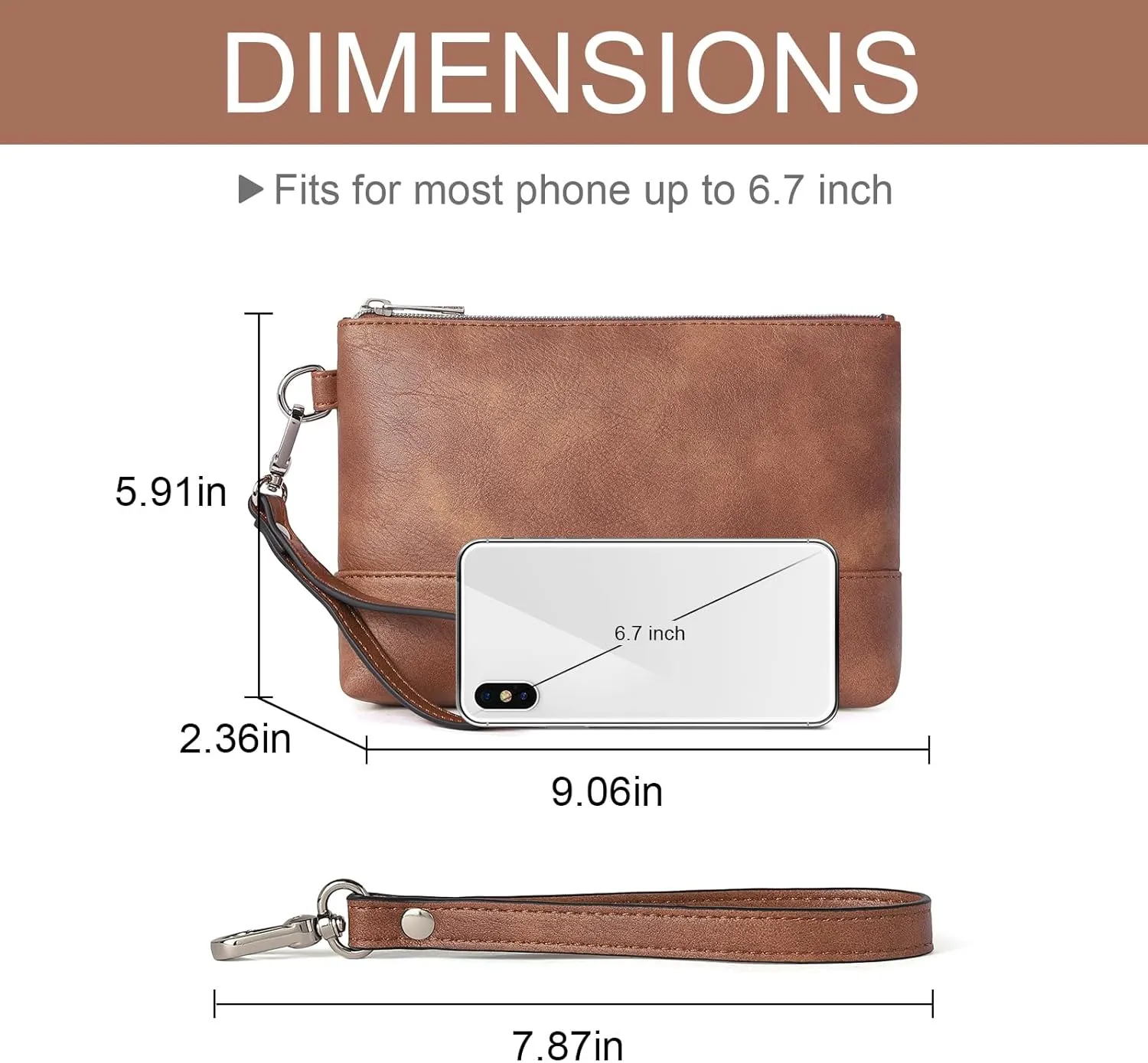 CLUCI Wristlet Wallet for Women Large Capacity Leather Clutch Purse Slim Ladies Travel Credit Card Holder Phone Organizer