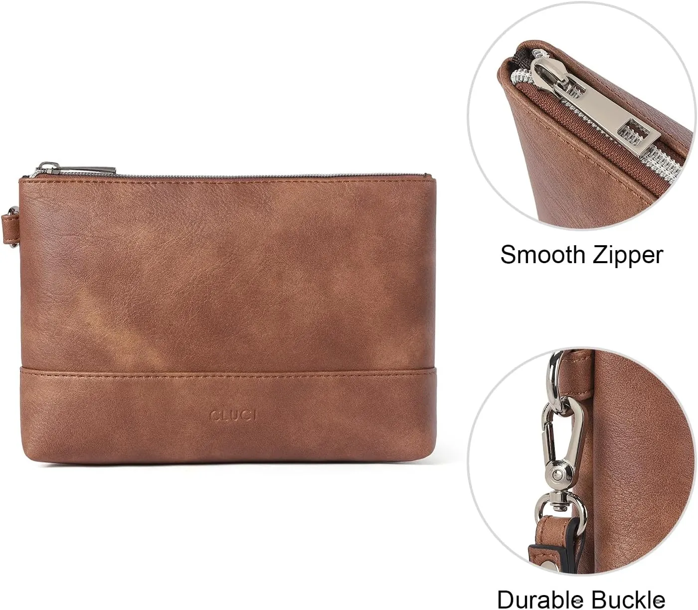 CLUCI Wristlet Wallet for Women Large Capacity Leather Clutch Purse Slim Ladies Travel Credit Card Holder Phone Organizer